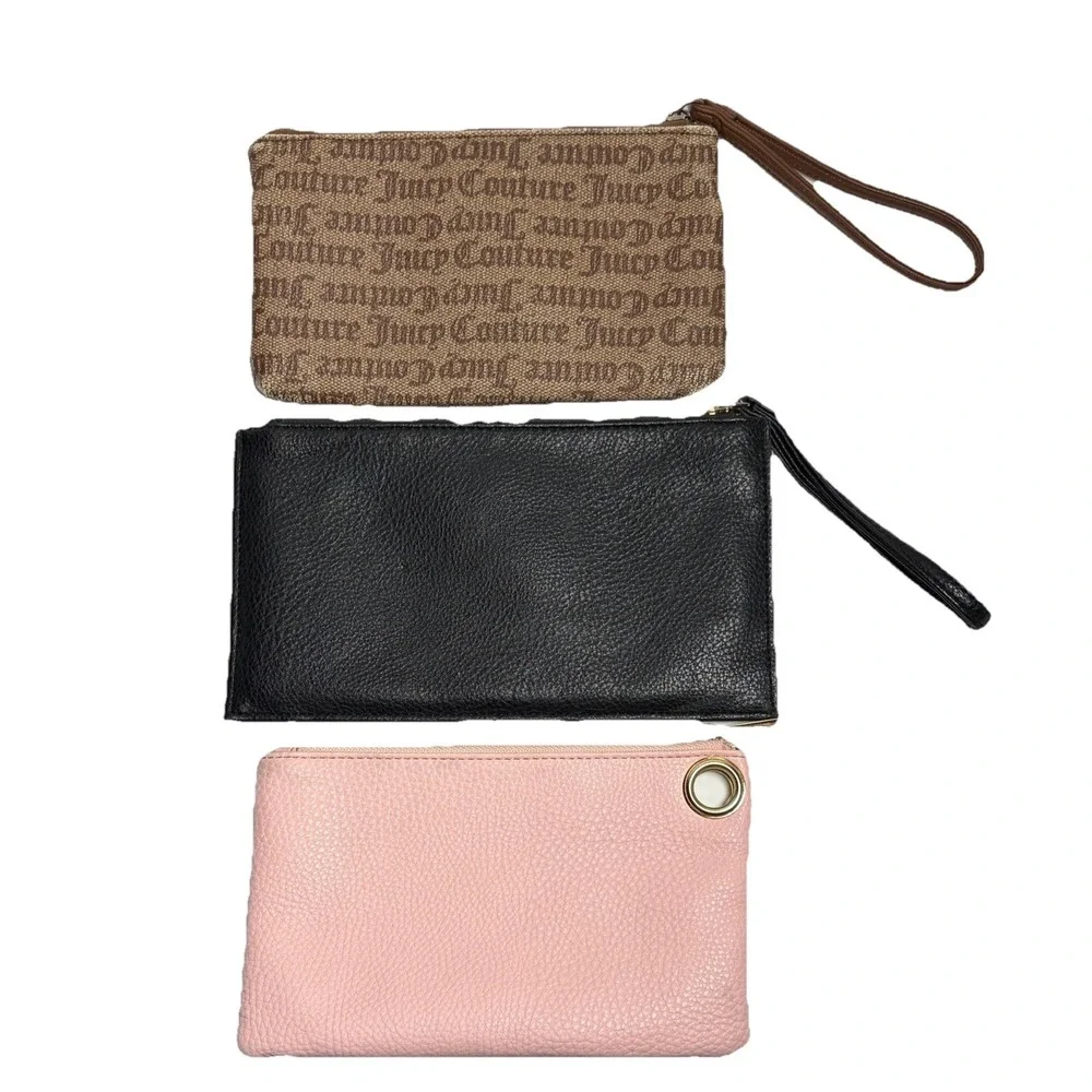 Juicy Couture Y2K Clutch & Wristlet Lot Pink Black‎ Brown 2000s DAMAGED/STAINED